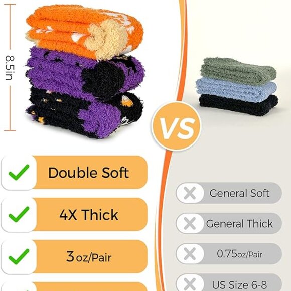 Halloween Women's Winter Fall Thick Fuzzy Socks 3-pair - Picture 6 of 6